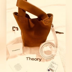🎀 NWT THEORY SMALL URBA BUCKET BAG ~Orange CAHUN NUBUCK